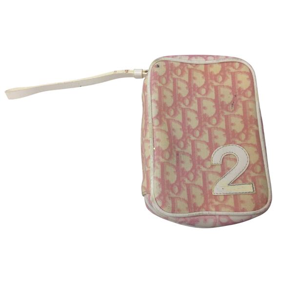 Christian Dior Pink Trotter Monogram 2 Denim Wristlet Pouch - Picture 4 of 16